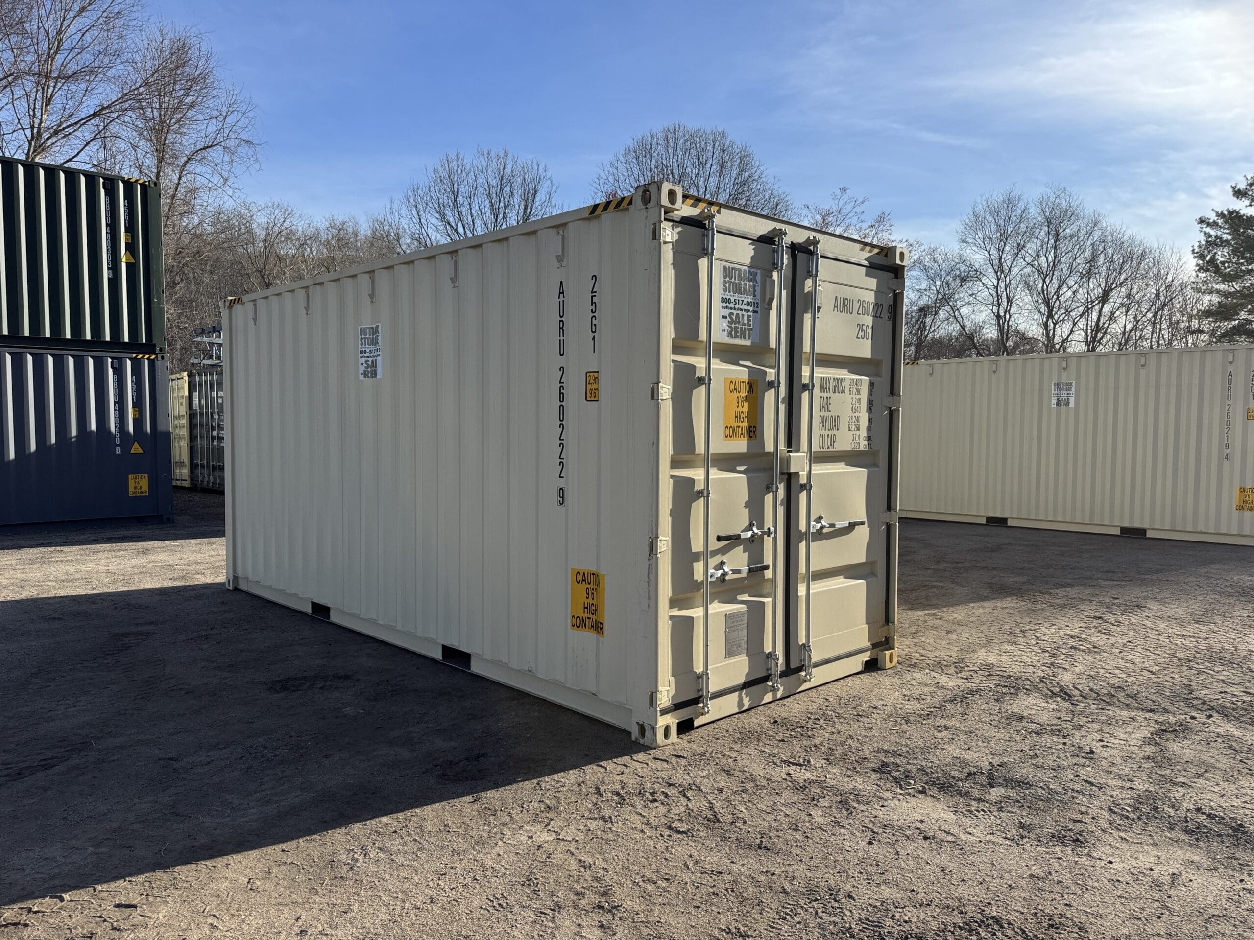 20ft New High Cube Shipping Container – Wind & Watertight – Beige — 20ft — new (image 1 of 12)