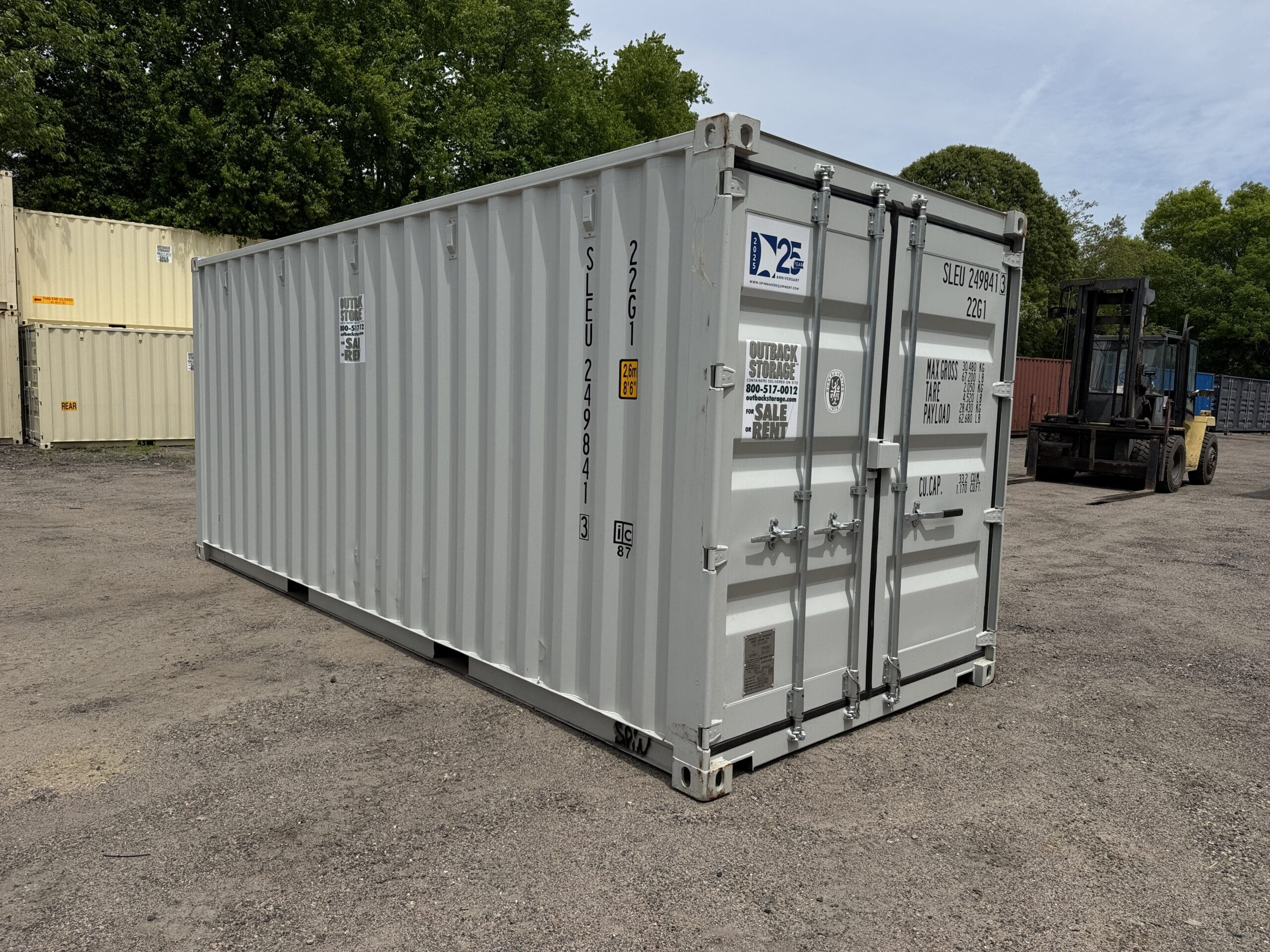 20ft New Shipping Container – Wind & Watertight – Gray — 20ft — new (image 1 of 12)