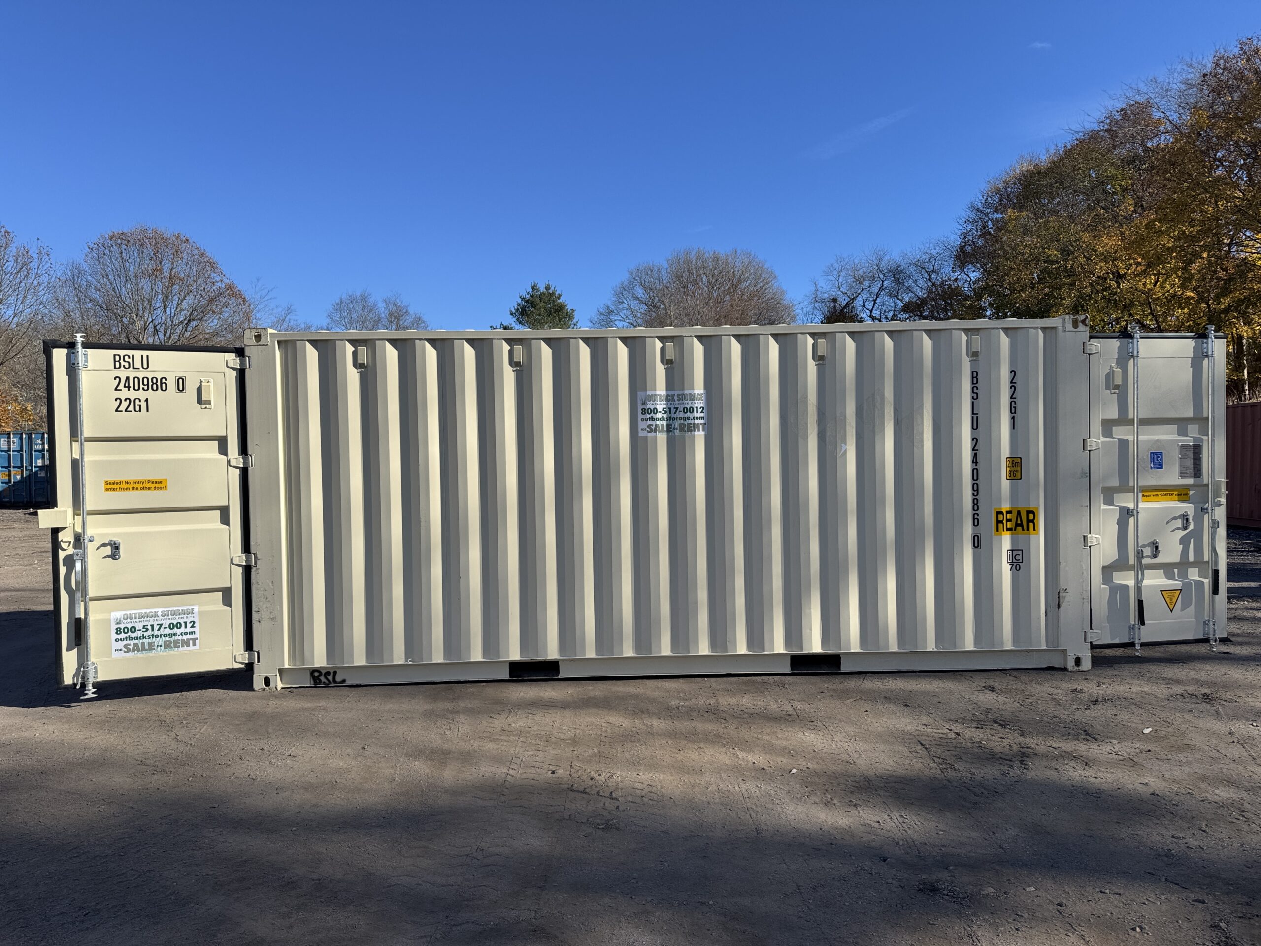 20ft New Shipping Container – Wind & Watertight – Beige — 20ft — new (image 1 of 12)