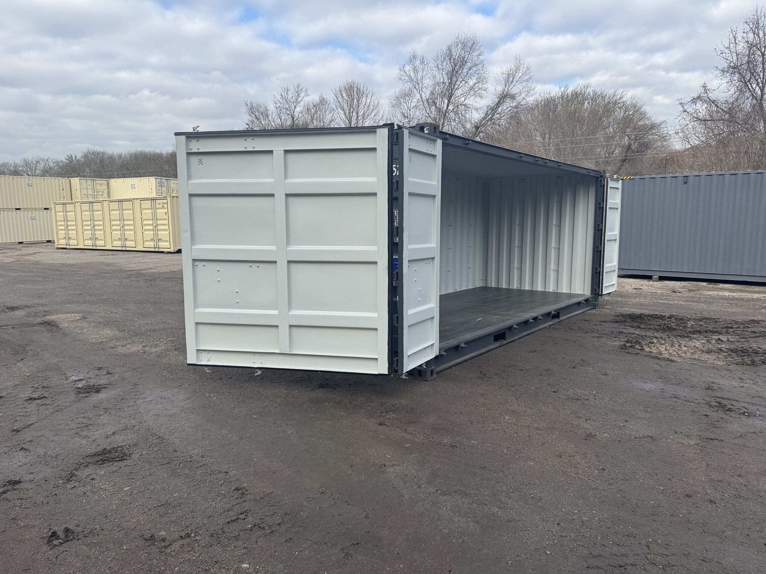 20ft Open Side New Shipping Container – Wind & Watertight – Gray — 20ft — new (image 1 of 12)