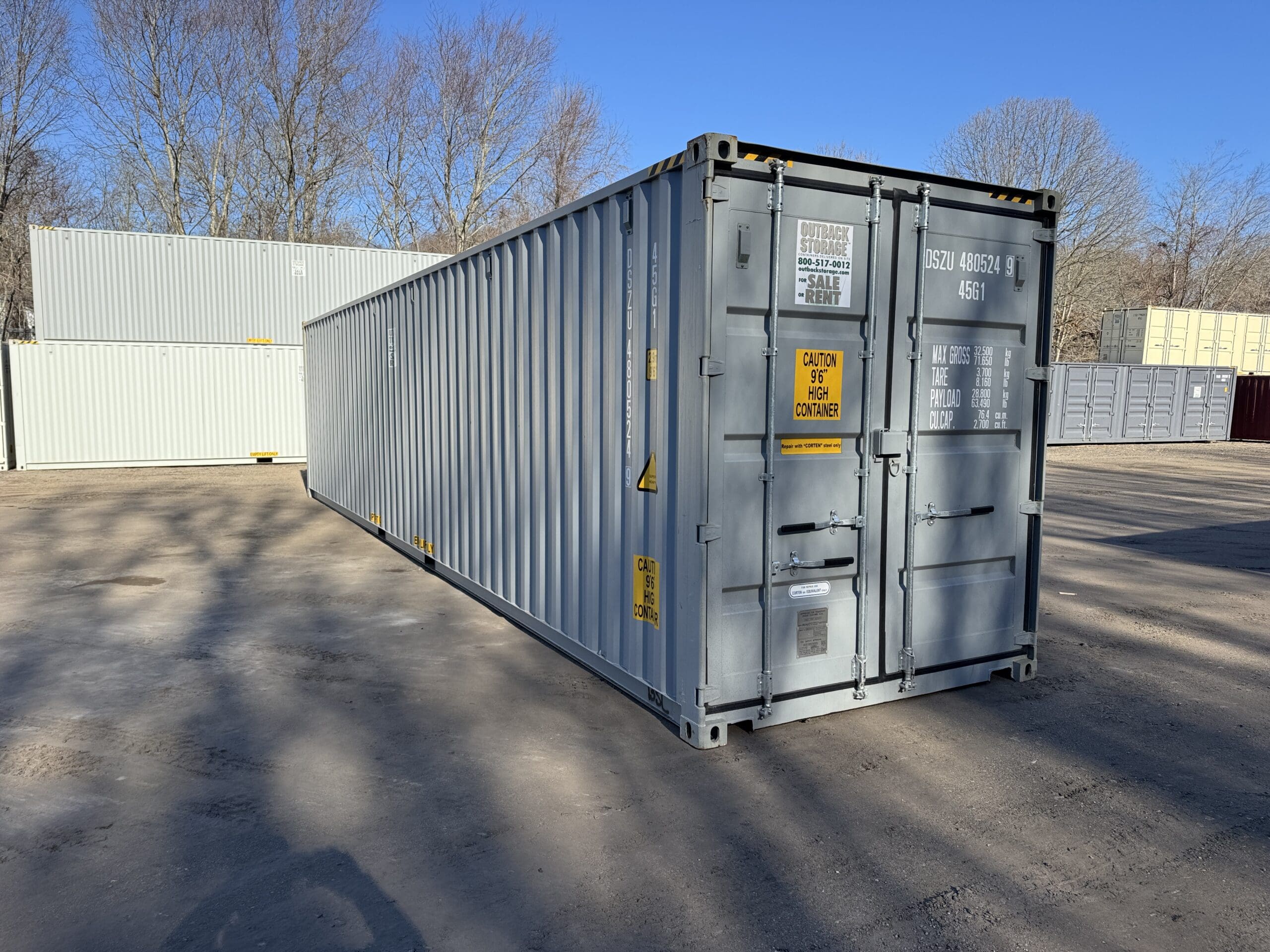 40ft New High Cube Shipping Container – Wind & Watertight – Gray — 40ft — new (image 1 of 12)