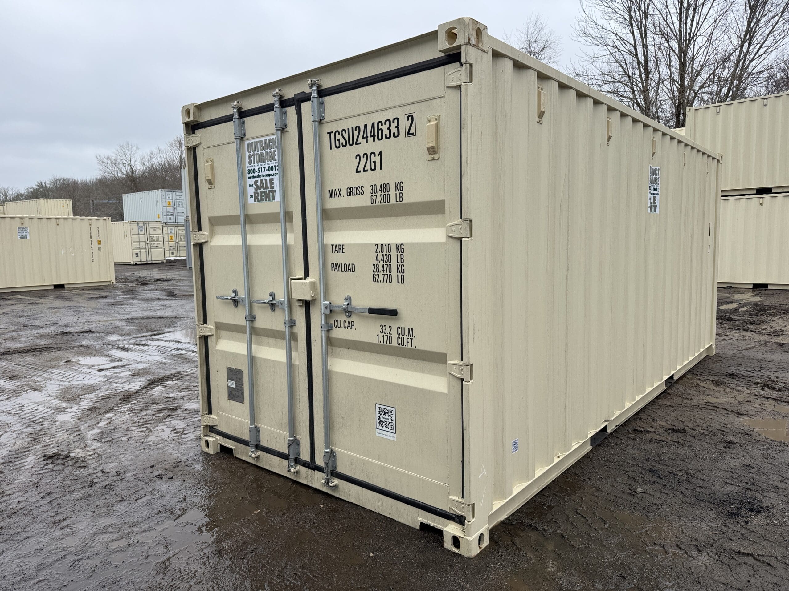 20ft New Shipping Container – Wind & Watertight – Beige — 20ft — new (image 1 of 12)