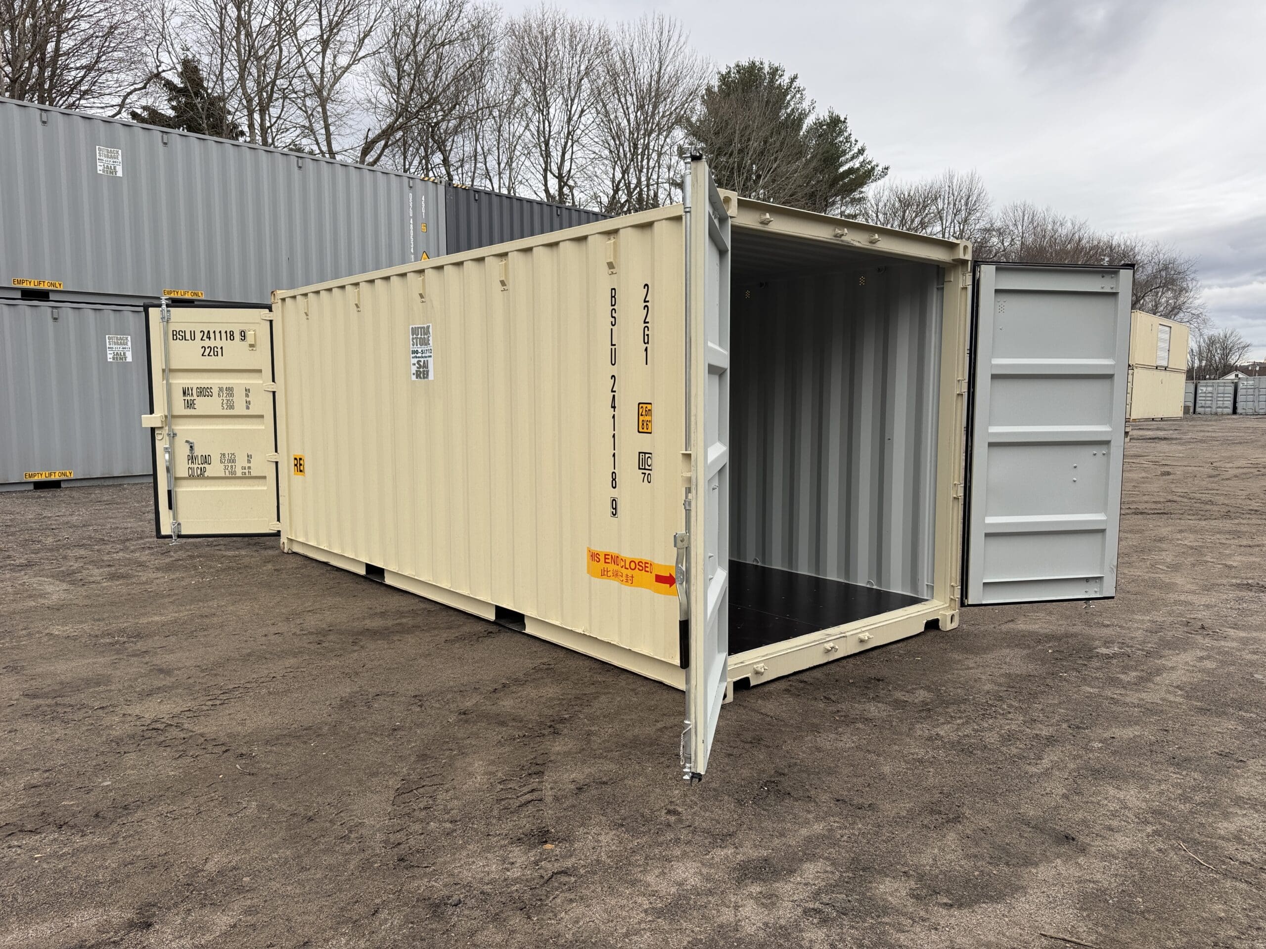 20ft New Shipping Container – Wind & Watertight – Beige — 20ft — new (image 1 of 12)