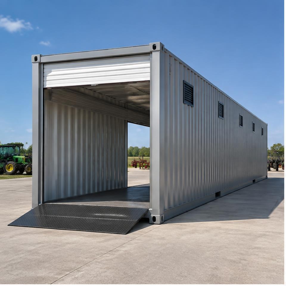 Outback Crosswind 40 High-Cube Drive-Through Garage — front three-quarter exterior showing the catalog configuration