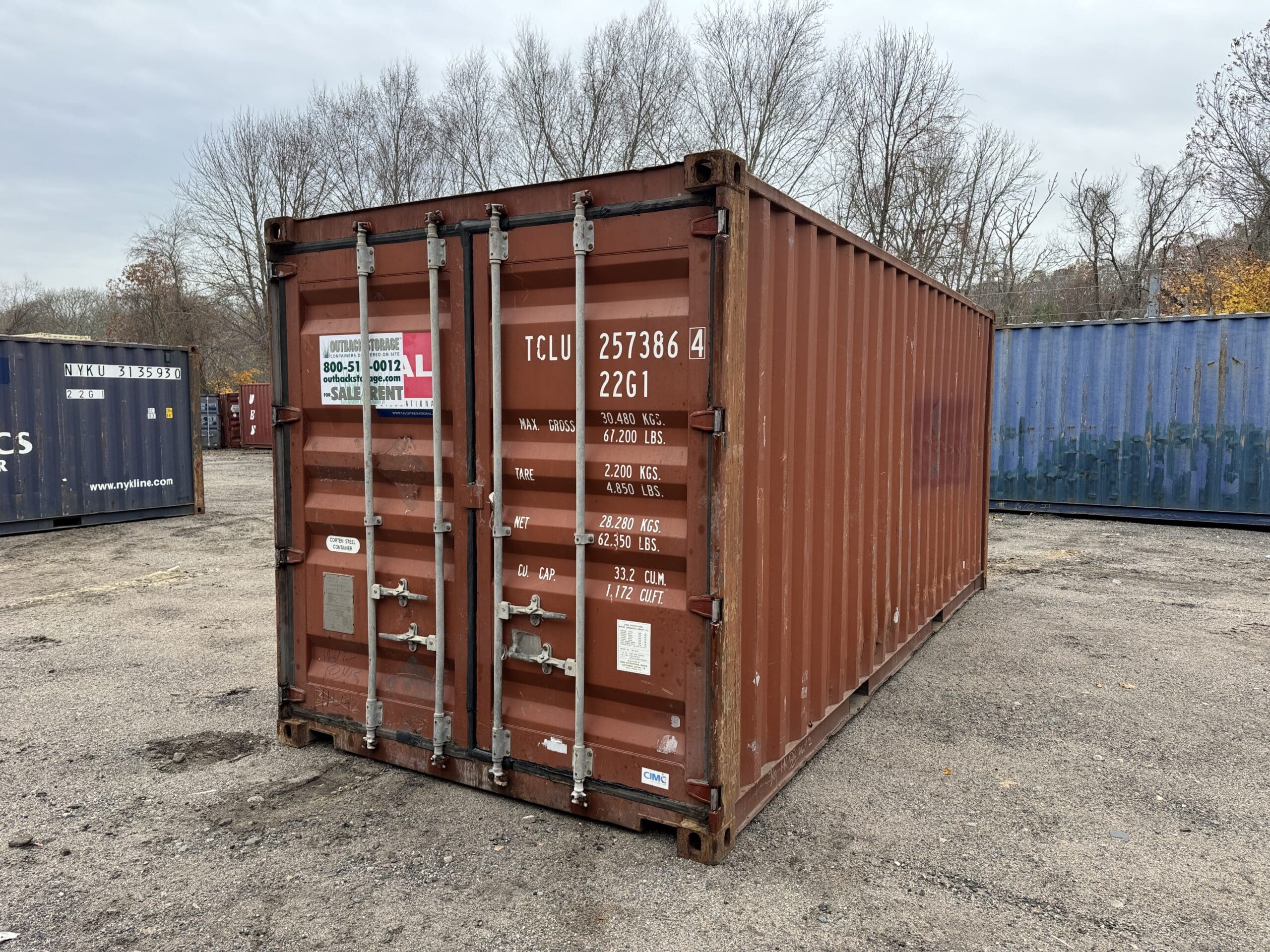 20ft Used Shipping Container – Wind & Watertight – Red — 20ft — used (image 1 of 12)