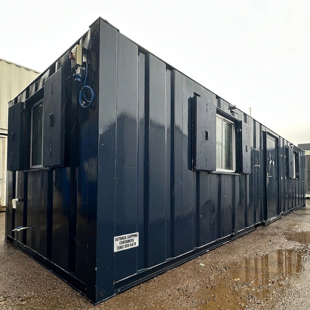 32x10ft — Canteen / Office — 2 Rooms — Building Site Accommodation — Portable Anti-Vandal — exterior view
