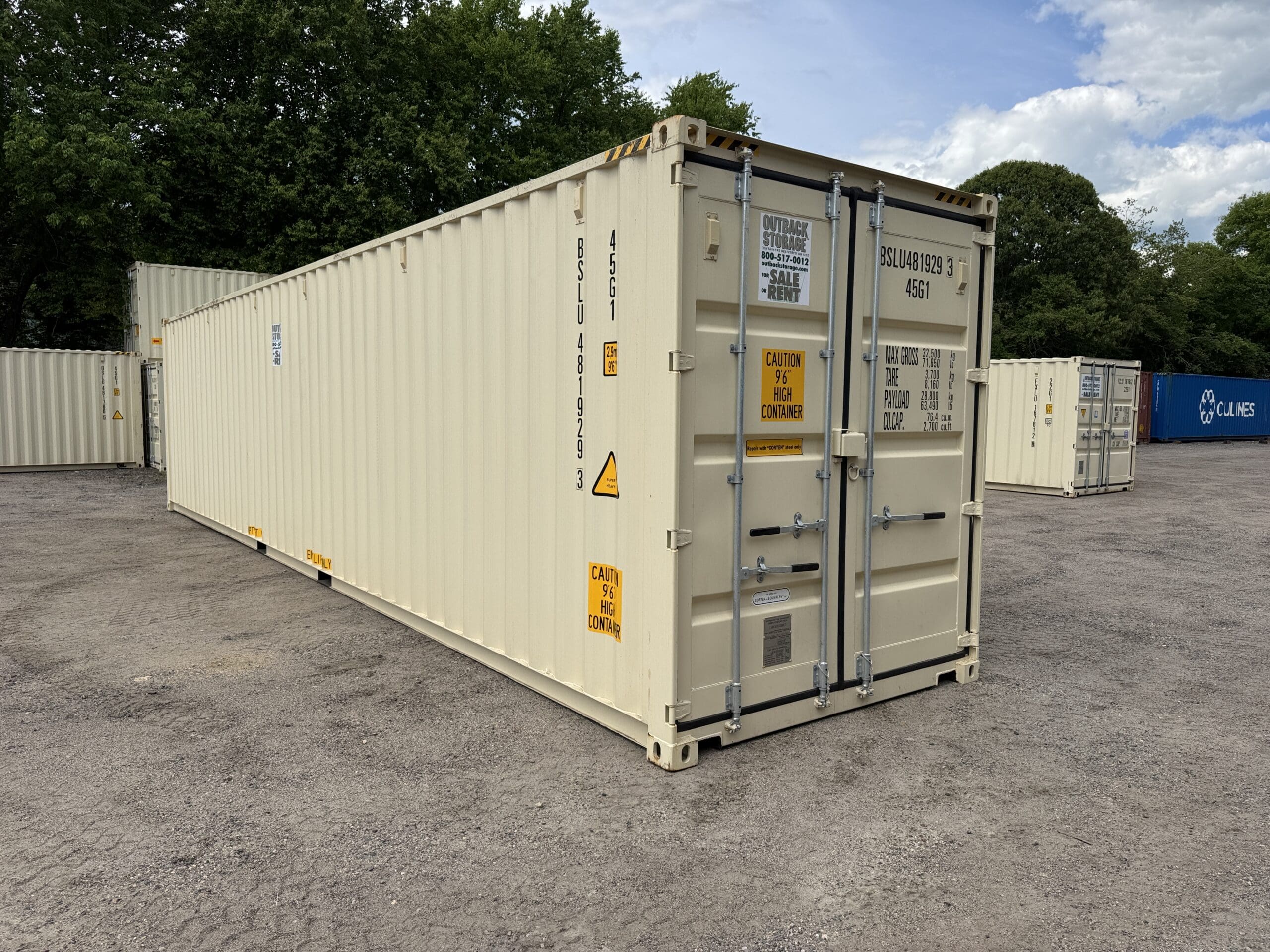 40ft New High Cube Shipping Container – Wind & Watertight – Beige — 40ft — new (image 1 of 12)