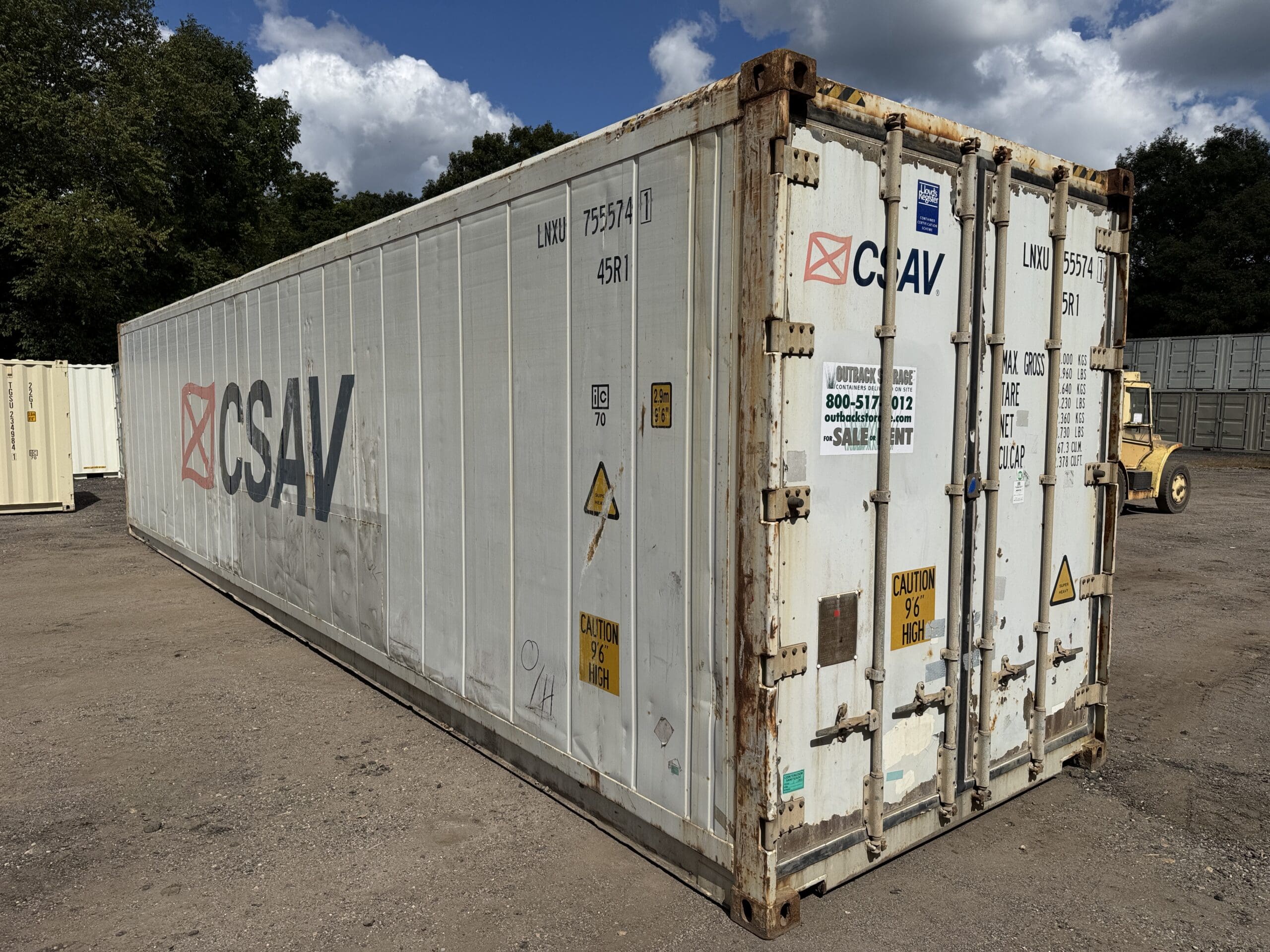 40ft As-Is High Cube Shipping Container – Wind & Watertight – White — 40ft — as_is (image 1 of 12)