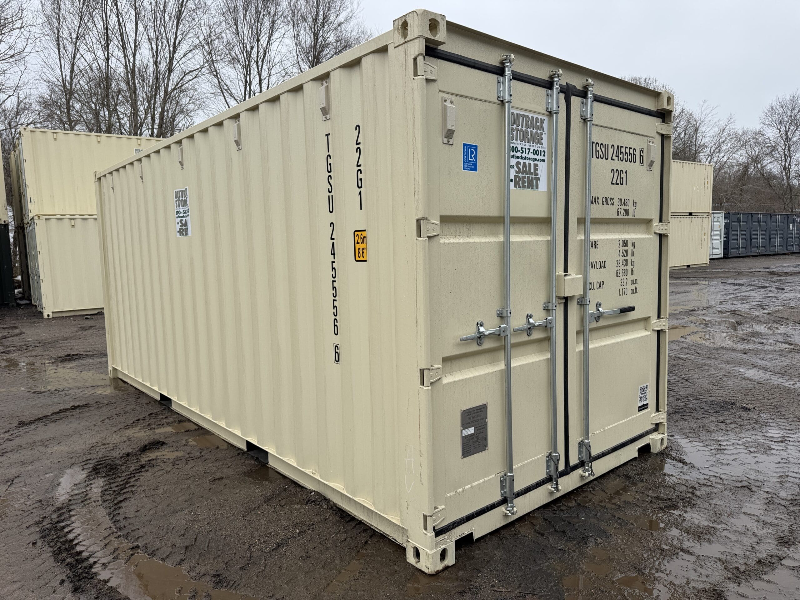 20ft New Shipping Container – Wind & Watertight – Beige — 20ft — new (image 1 of 12)