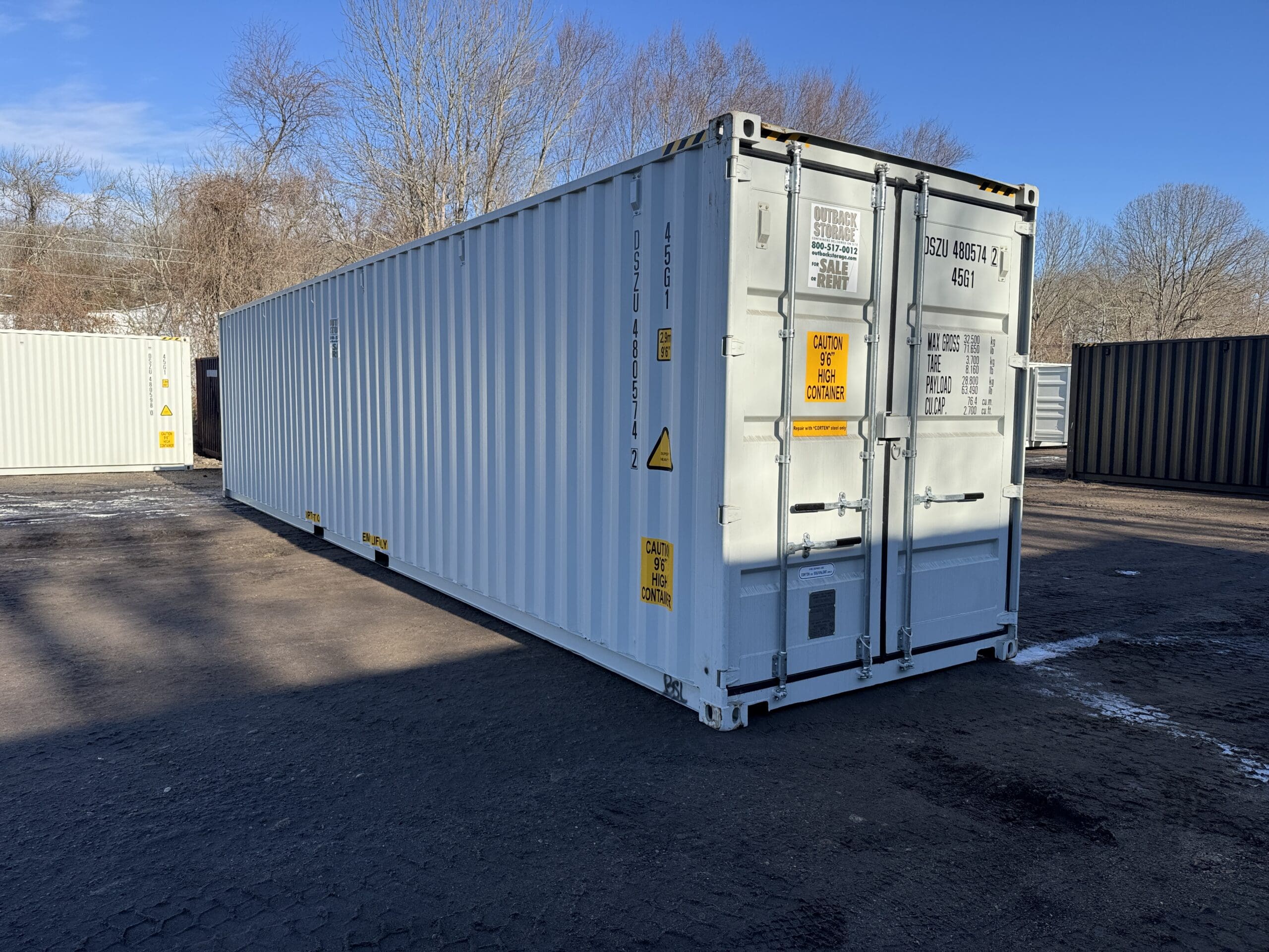 40ft New High Cube Shipping Container – Wind & Watertight – Lt Gray — 40ft — new (image 1 of 12)