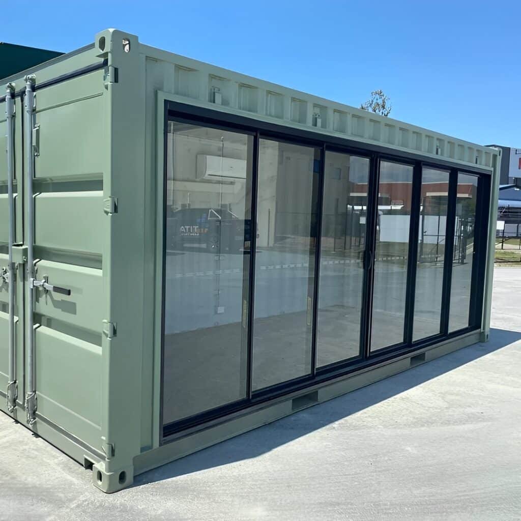 Modified 20FT container office with Glass door & AC — 20ft — new (image 1 of 4)