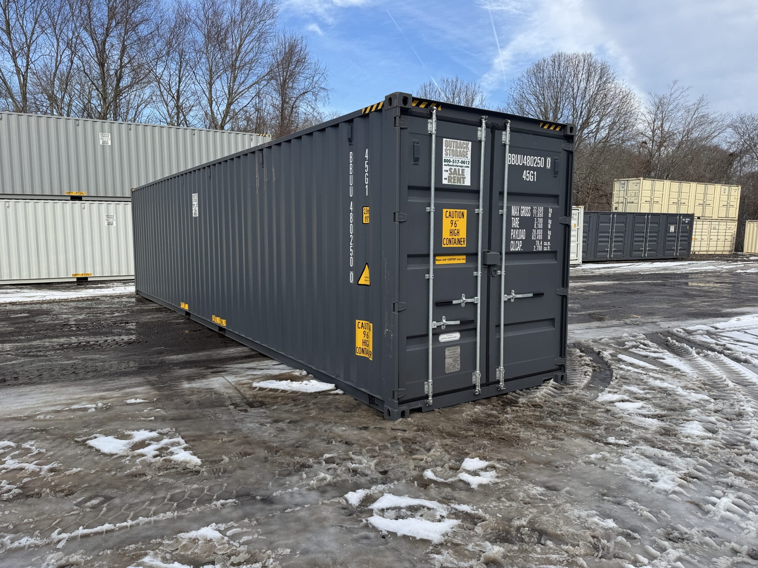 40ft New High Cube Shipping Container – Wind & Watertight – Gray — 40ft — new (image 1 of 12)