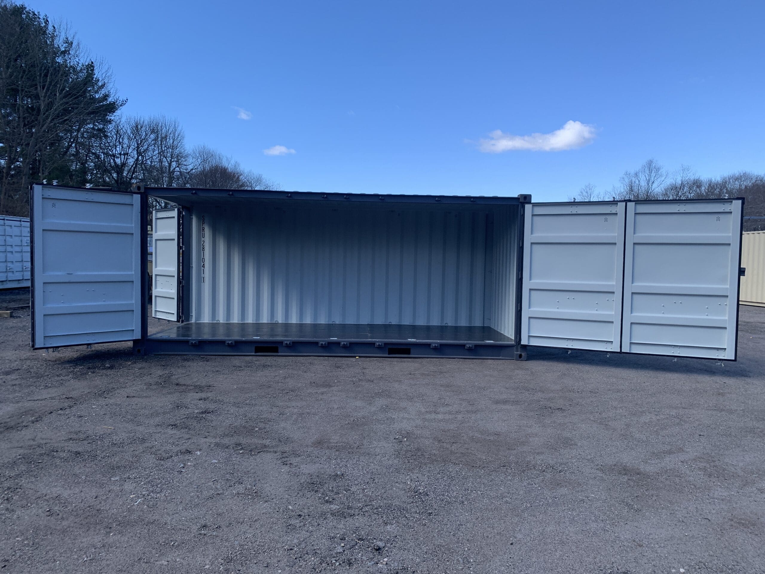 20ft Open Side New Shipping Container – Wind & Watertight – Gray — 20ft — new (image 1 of 12)